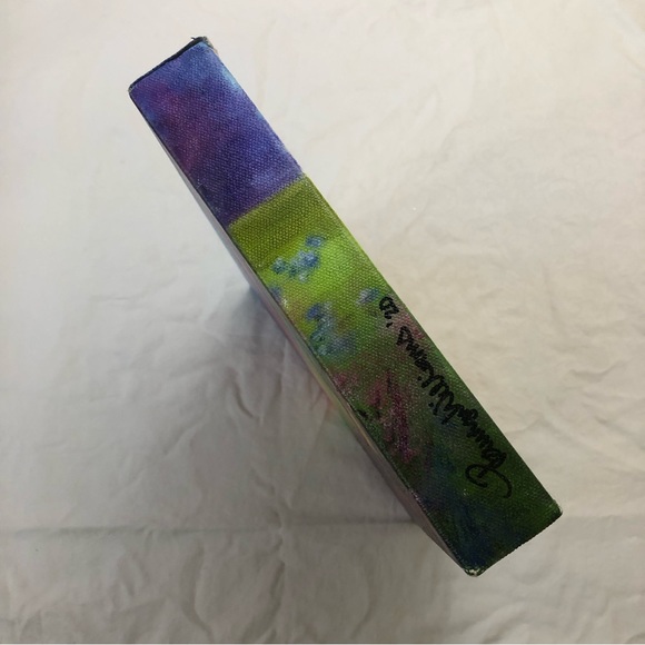 ORIGINAL ART 12x9 Flower Field Sunset Painting on Deep Edge Gallery Wrap Canvas - Picture 4 of 7